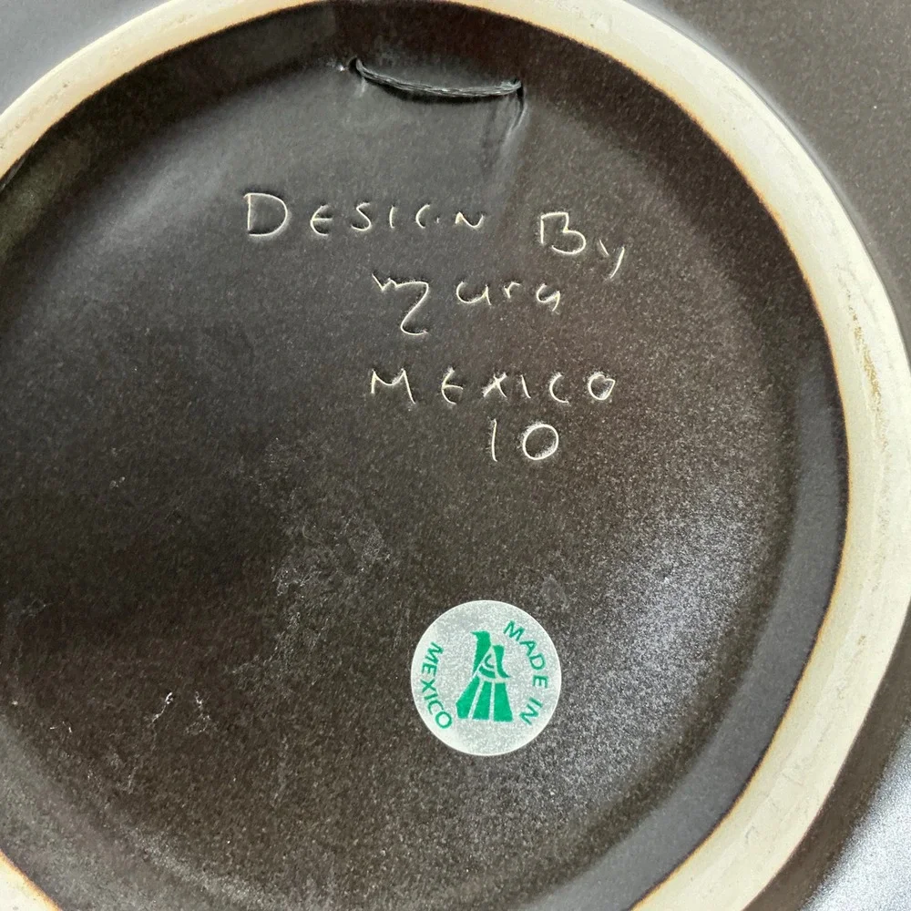 Desert Eagle Cactus Ceramic Art‎ Plate Decor Hand Painted Design By Zura Mexico